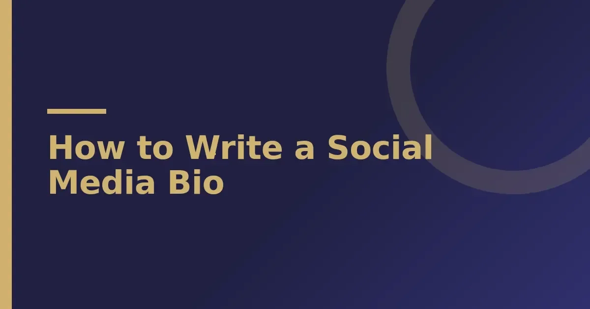 Social media bio checklist